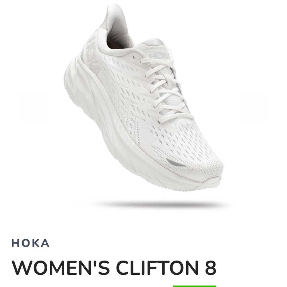 HOKA Women's Clifton 8 White Running Shoes